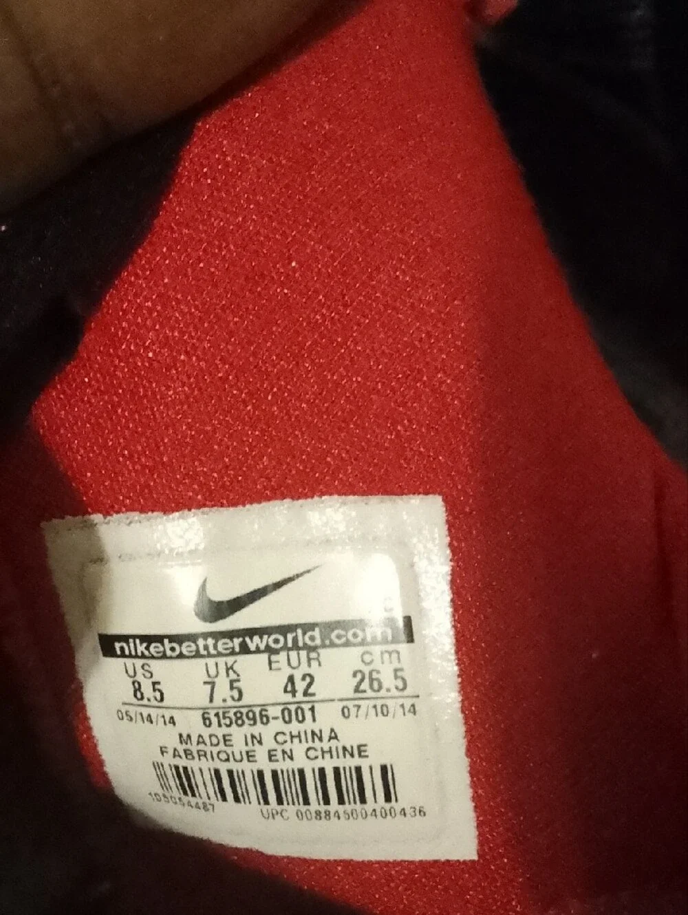 Nike Black and Red High-Top Sneakers with White Swoosh